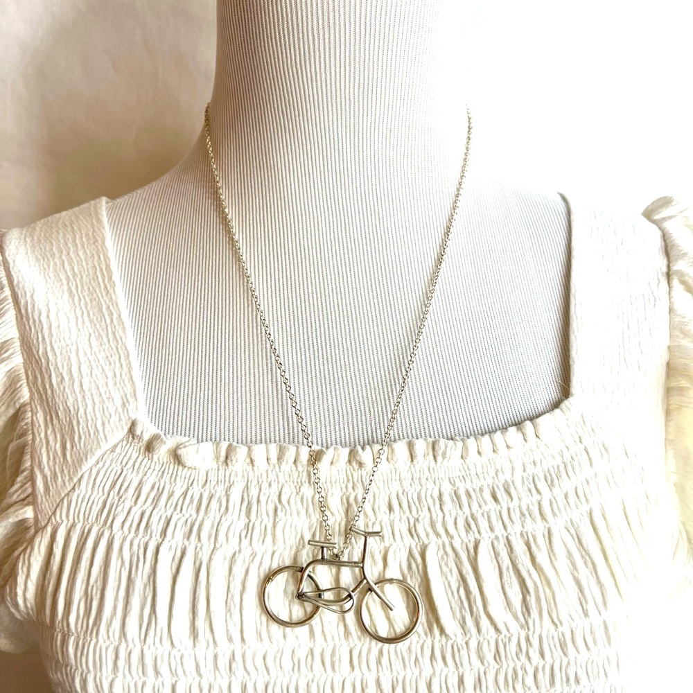 Silver Bicycle on 22” chain, one of a kind